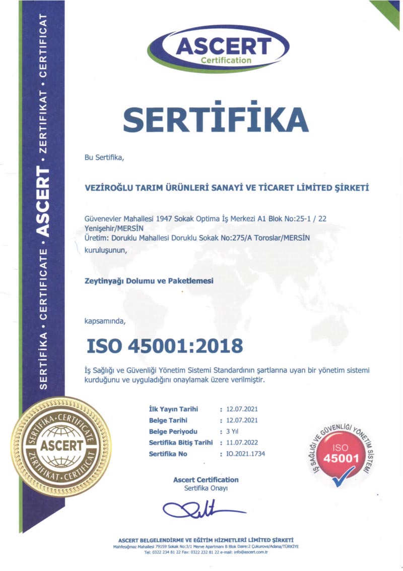 ISO 14001:2015 Sertifikası
