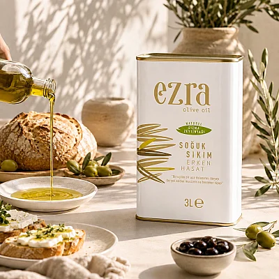 Soğuk Sıkım Naturel Yeni Hasat 3 LT Zeytinyağı 2025-2026 Hasadı - 2