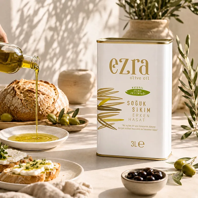 Soğuk Sıkım Naturel Yeni Hasat 3 LT Zeytinyağı 2025-2026 Hasadı - 2