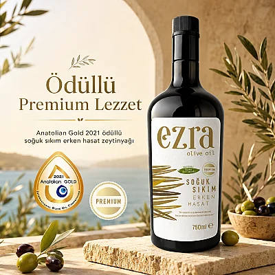 Premium Ödüllü Soğuk Sıkım Naturel Yeni Hasat 750 ml Zeytinyağı 2025-2026 Hasadı - 2