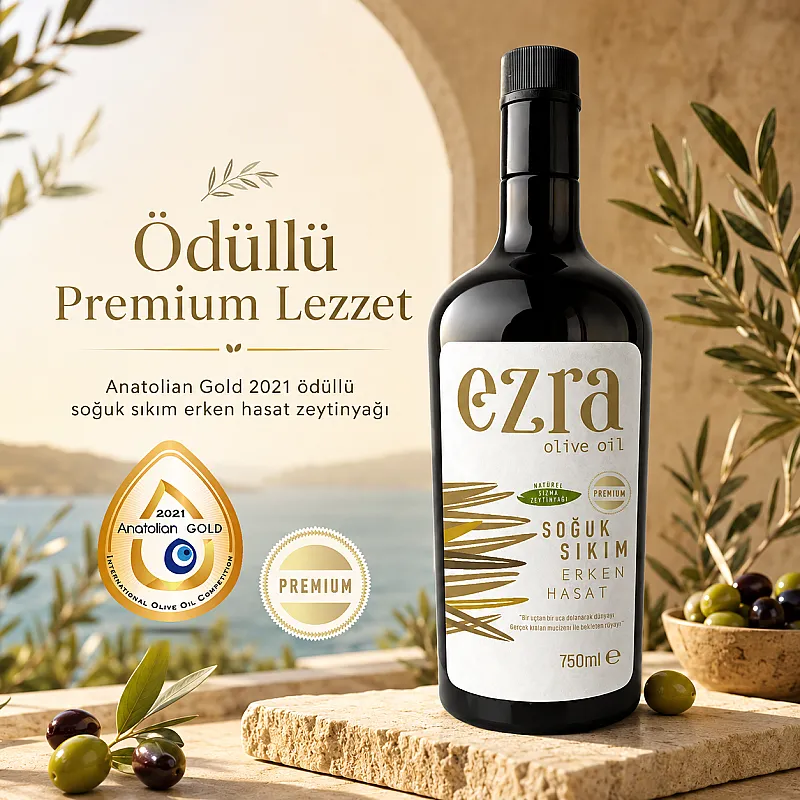 Premium Ödüllü Soğuk Sıkım Naturel Yeni Hasat 750 ml Zeytinyağı 2025-2026 Hasadı - 2