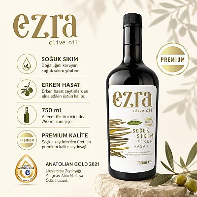 Premium Ödüllü Soğuk Sıkım Naturel Yeni Hasat 750 ml Zeytinyağı 2025-2026 Hasadı - 3