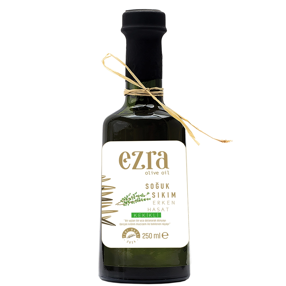 EZRA OLİVE OİL - Soğuk Sıkım Naturel Erken Hasat 250 ml Kekikli Zeytinyağı<br>2024 - 2025 Hasadı